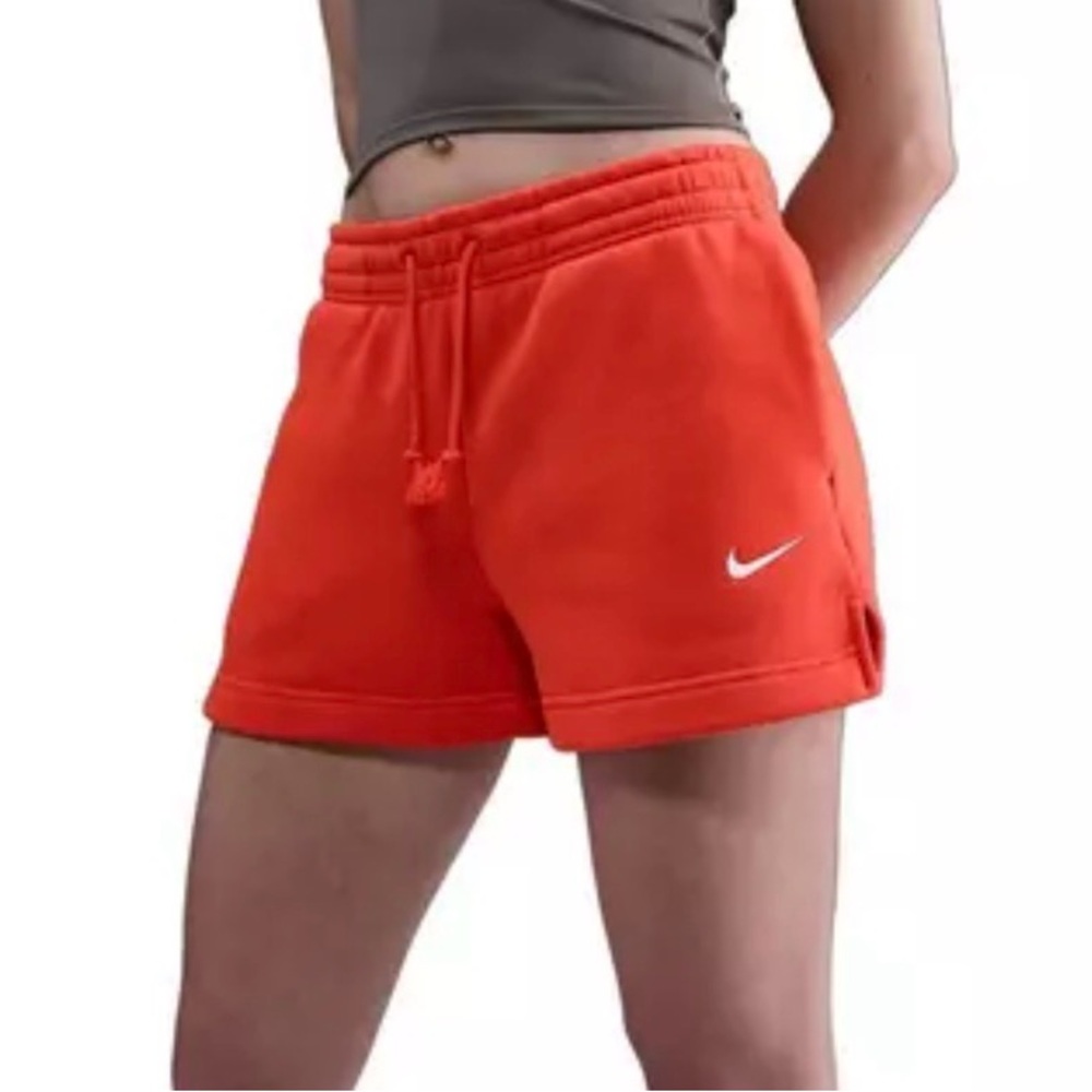 Nike Women's Sportswear Phoenix Fleece Mid-Rise 4" Shorts - Orange